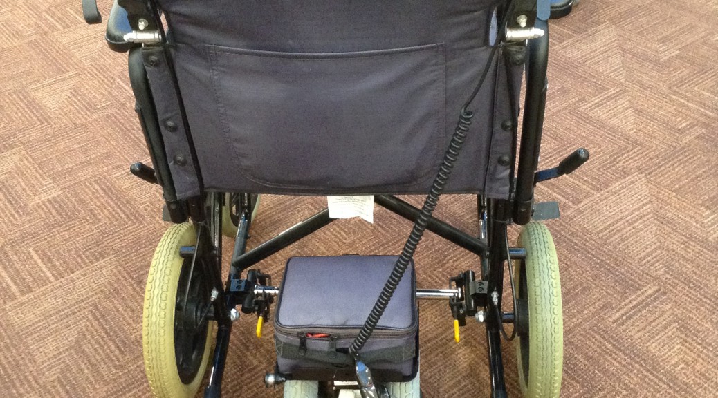 Come to All Terrain Mobility near Southend, Essex for a wheelchair powerpack. This is a small